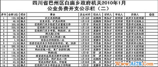 乡镇网上晒账本 为政府信息公开探路