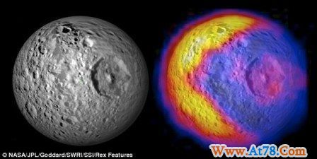 土星卫星热量分布图酷似“吃豆”游戏卡通形象