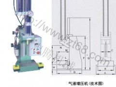 供应开口可调气液增压机
