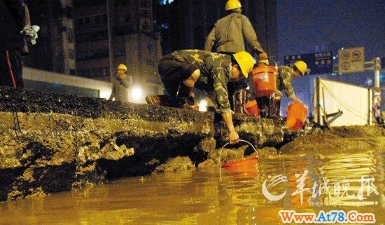 天河东施工压爆水管(图)