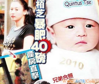 柏芝产房直击：暴肥40磅Lucas向弟弟示威(图)