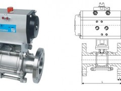 气动三片式法兰球阀