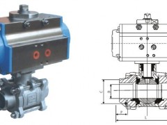 气动三片式焊接球阀
