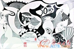 精神病男子创作抽象画 风格酷似毕加索(图)