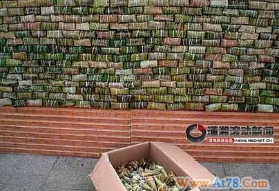 湖南用5.5万个粽子筑成5米高岳阳楼模型(组图)