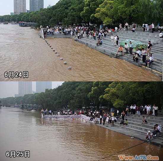 洪峰已通过湘江长沙段(组图)