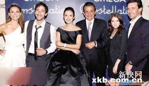 章子怡亮相洛杉矶联手奥斯卡影帝做代言(组图)