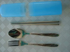 圆桶塑料盒大号米奇勺叉筷三件套