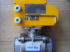 陶瓷球阀，电动全衬PTFE陶瓷球阀 电动三片式陶瓷球阀