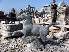 石雕骏马,驷马聚首 石雕骏马,驷马聚首