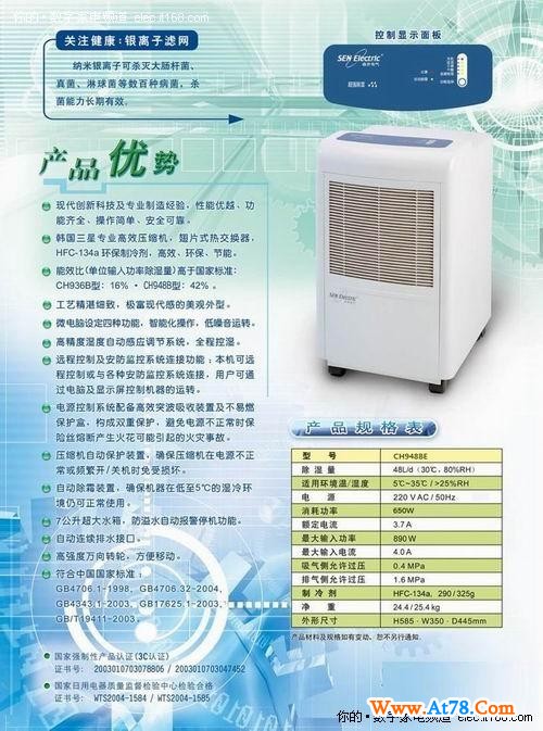 森井除湿机抽湿机CH948BE仓储除湿机