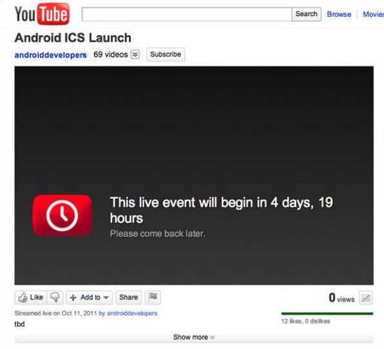 谷歌10月11日发布安卓“冰激凌三明治”系统