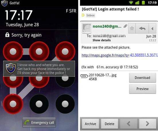 Android防盗应用可在解锁不成功时拍下盗贼的脸
