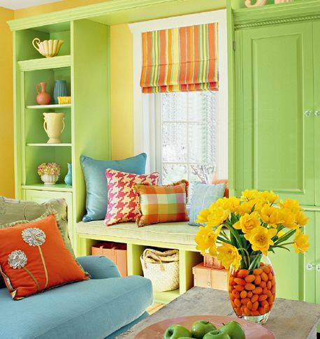 动感格纹混搭靓丽花朵 打造亮丽的家