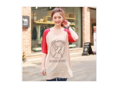 夏装新款棒球卡通宽松女装上衣韩版半袖中袖t恤